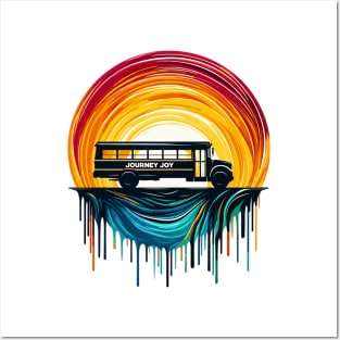 Silhouette Of A School Bus, Journey Joy Posters and Art